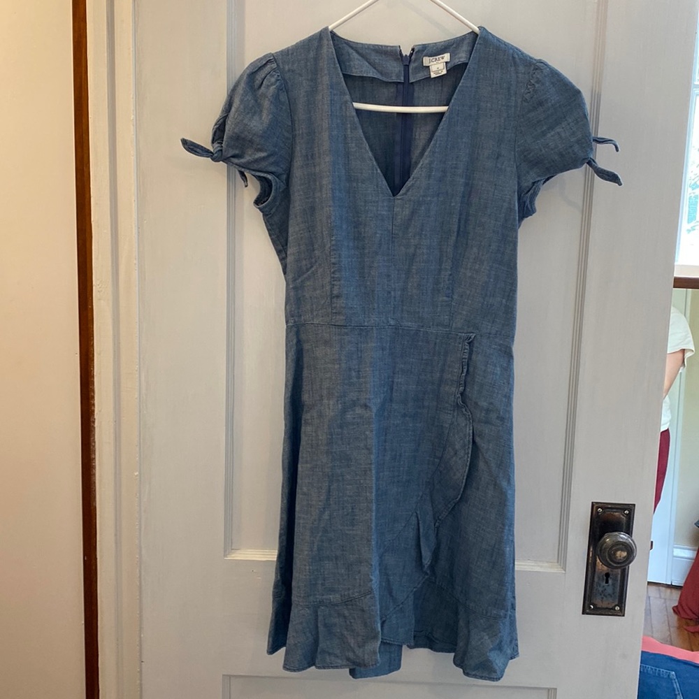 J. Crew Puff Sleeve Denim Mini Dress